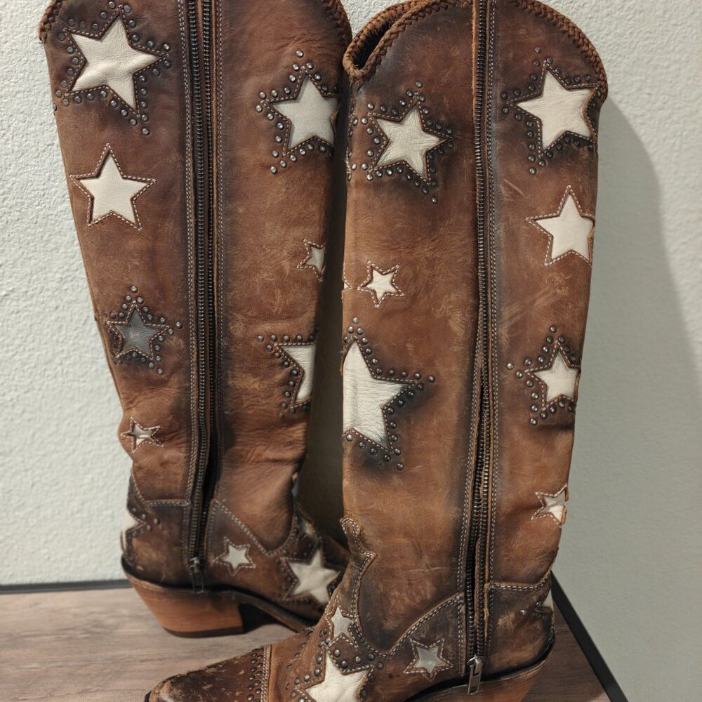 Brown Star Fringe Boots - Picture 10 of 12